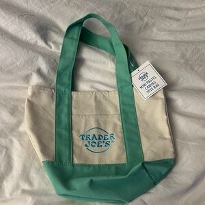 Trader Joe's Cream and Green Tote Bag
